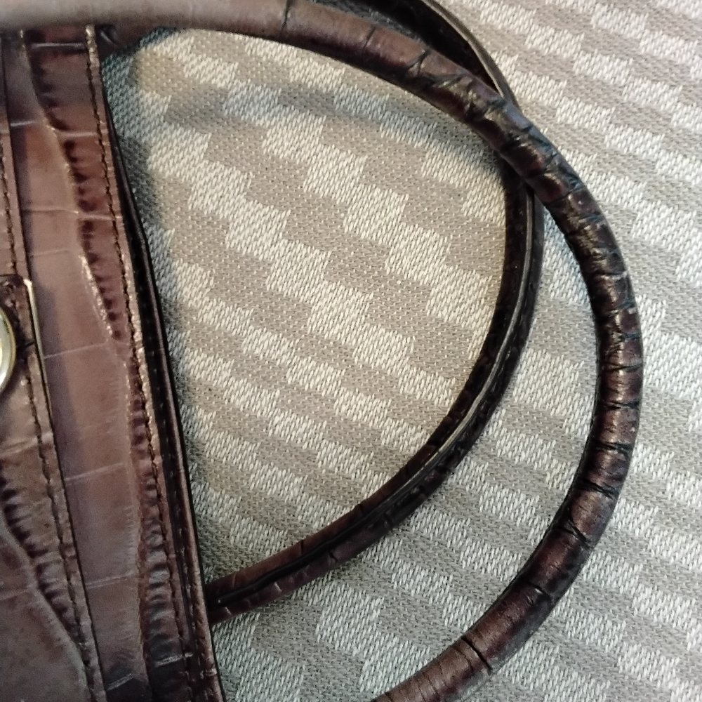 Michael Kors Hamilton Tote Leather Brown Ombre Croc-Embossed - Picture 5 of 9